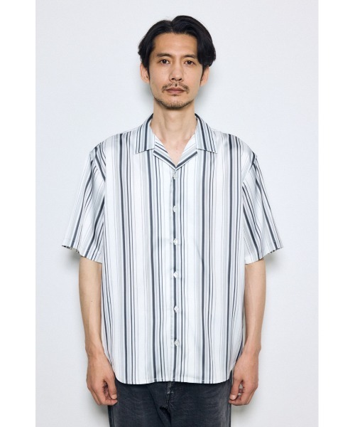 AZUL by moussy(アズールバイマウジー)の「マルチストライプ半袖シャツ(シャツ/ブラウス・メンズ・ホワイト系その他/ブルー系その他/ブラック系その他・MEDIUM/LARGE)」の14枚目の写真