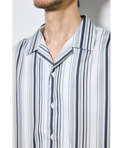 AZUL by moussy(アズールバイマウジー)の「マルチストライプ半袖シャツ(シャツ/ブラウス・メンズ・ホワイト系その他/ブルー系その他/ブラック系その他・MEDIUM/LARGE)」の17枚目の写真