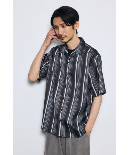 AZUL by moussy(アズールバイマウジー)の「マルチストライプ半袖シャツ(シャツ/ブラウス・メンズ・ホワイト系その他/ブルー系その他/ブラック系その他・MEDIUM/LARGE)」の21枚目の写真