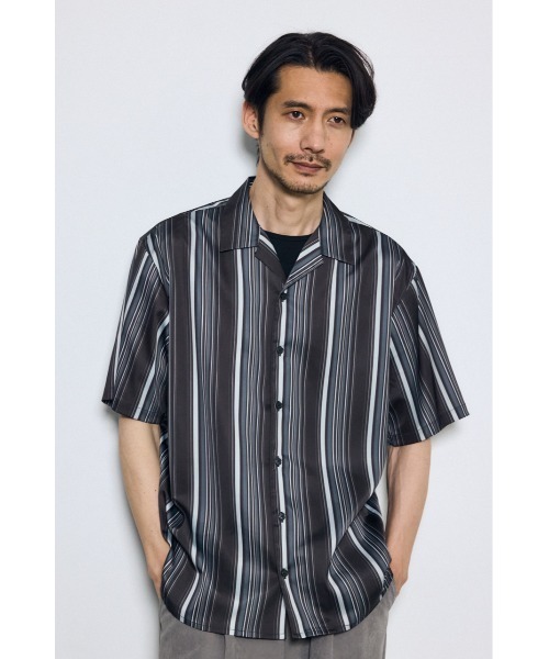 AZUL by moussy(アズールバイマウジー)の「マルチストライプ半袖シャツ(シャツ/ブラウス・メンズ・ホワイト系その他/ブルー系その他/ブラック系その他・MEDIUM/LARGE)」の22枚目の写真