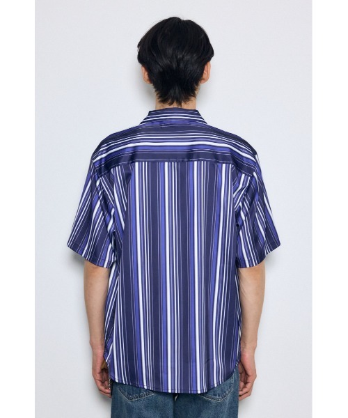 AZUL by moussy(アズールバイマウジー)の「マルチストライプ半袖シャツ(シャツ/ブラウス・メンズ・ホワイト系その他/ブルー系その他/ブラック系その他・MEDIUM/LARGE)」の7枚目の写真