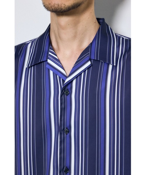 AZUL by moussy(アズールバイマウジー)の「マルチストライプ半袖シャツ(シャツ/ブラウス・メンズ・ホワイト系その他/ブルー系その他/ブラック系その他・MEDIUM/LARGE)」の8枚目の写真
