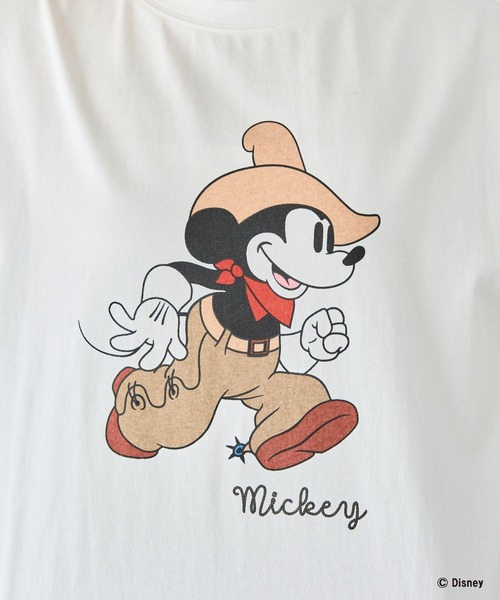 Disney(ディズニー)の「【Disney】別注 <ミッキー>ウエスタン バックプリントTシャツ(Tシャツ/カットソー・レディース・オフホワイト/ブラック・5L/4L/3L/LL/M)」の18枚目の写真