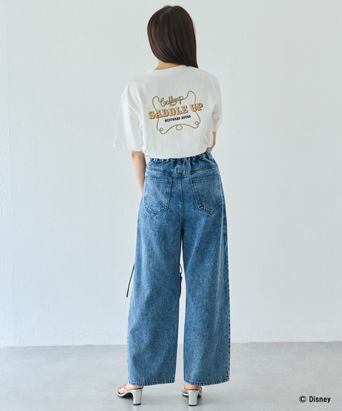 Disney(ディズニー)の「【Disney】別注 <ミッキー>ウエスタン バックプリントTシャツ(Tシャツ/カットソー・レディース・オフホワイト/ブラック・5L/4L/3L/LL/M)」の17枚目の写真