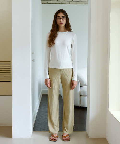 38COMEONCOMMON（38カモンコモン）の「Rib Knit Pants (Olive)（その他パンツ・レディース・その他・FREE）」の3枚目の写真