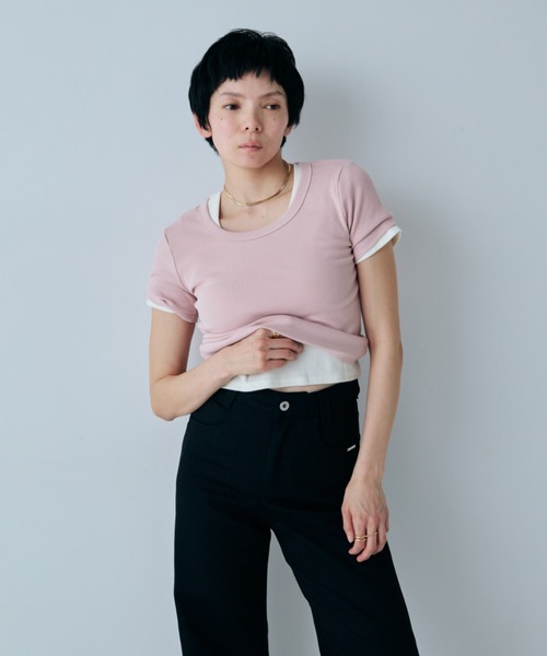 VION(ヴィオン)の「ミニマルフィットティー / Minimal Fit TEE(Tシャツ/カットソー・レディース・ピンク/ブラウン/ホワイト・FREE)」の20枚目の写真