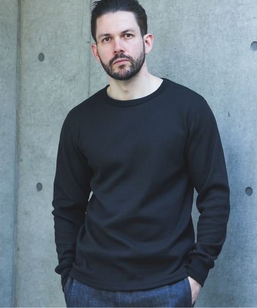 MR.OLIVE（ミスターオリーブ）の「HEAT THERMAL / INNER CREW NECK SHIRT /M263133（Tシャツ/カットソー・メンズ・オフホワイト/ブラック・LARGE/MEDIUM）」の2枚目の写真