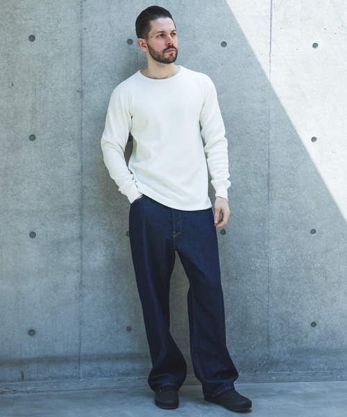 MR.OLIVE（ミスターオリーブ）の「HEAT THERMAL / INNER CREW NECK SHIRT /M263133（Tシャツ/カットソー・メンズ・オフホワイト/ブラック・LARGE/MEDIUM）」の3枚目の写真