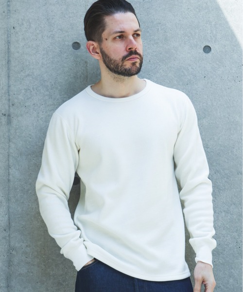 MR.OLIVE（ミスターオリーブ）の「HEAT THERMAL / INNER CREW NECK SHIRT /M263133（Tシャツ/カットソー・メンズ・オフホワイト/ブラック・LARGE/MEDIUM）」の4枚目の写真