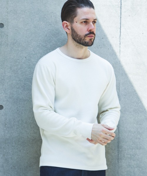 MR.OLIVE（ミスターオリーブ）の「HEAT THERMAL / INNER CREW NECK SHIRT /M263133（Tシャツ/カットソー・メンズ・オフホワイト/ブラック・LARGE/MEDIUM）」の5枚目の写真