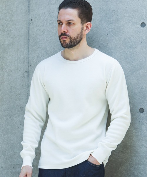 MR.OLIVE（ミスターオリーブ）の「HEAT THERMAL / INNER CREW NECK SHIRT /M263133（Tシャツ/カットソー・メンズ・オフホワイト/ブラック・LARGE/MEDIUM）」の6枚目の写真