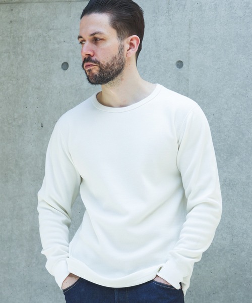 MR.OLIVE（ミスターオリーブ）の「HEAT THERMAL / INNER CREW NECK SHIRT /M263133（Tシャツ/カットソー・メンズ・オフホワイト/ブラック・LARGE/MEDIUM）」の7枚目の写真