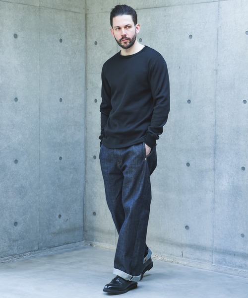 MR.OLIVE（ミスターオリーブ）の「HEAT THERMAL / INNER CREW NECK SHIRT /M263133（Tシャツ/カットソー・メンズ・オフホワイト/ブラック・LARGE/MEDIUM）」の9枚目の写真