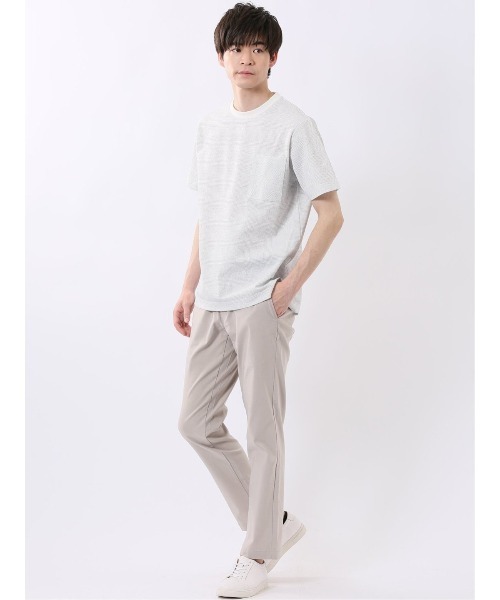 m.f.editorial（エムエフエディトリアル）の「【ストレッチ プリントＴ】m.f.エディトリアル メンズ チェック クルーネック 半袖 Tシャツ（Tシャツ/カットソー・メンズ・ネイビー/ライトグレー・MEDIUM/LARGE/X-LARGE）」の7枚目の写真