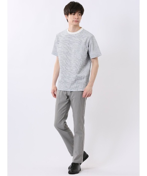 m.f.editorial（エムエフエディトリアル）の「【ストレッチ プリントＴ】m.f.エディトリアル メンズ チェック クルーネック 半袖 Tシャツ（Tシャツ/カットソー・メンズ・ネイビー/ライトグレー・MEDIUM/LARGE/X-LARGE）」の18枚目の写真