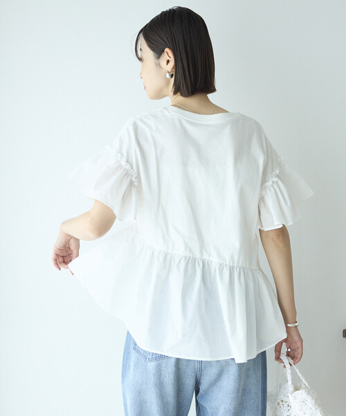 Firsthand(ファーストハンド)の「Firsthand/ファーストハンド オーガニックコットン フリルスリーブ Tシャツ(Tシャツ/カットソー・レディース・ブラック/ピンク/ホワイト・FREE)」の7枚目の写真