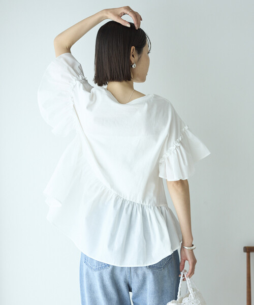 Firsthand(ファーストハンド)の「Firsthand/ファーストハンド オーガニックコットン フリルスリーブ Tシャツ(Tシャツ/カットソー・レディース・ブラック/ピンク/ホワイト・FREE)」の8枚目の写真