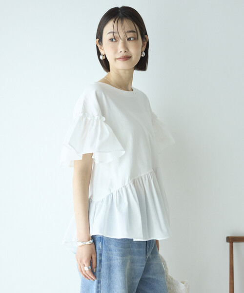 Firsthand(ファーストハンド)の「Firsthand/ファーストハンド オーガニックコットン フリルスリーブ Tシャツ(Tシャツ/カットソー・レディース・ブラック/ピンク/ホワイト・FREE)」の9枚目の写真