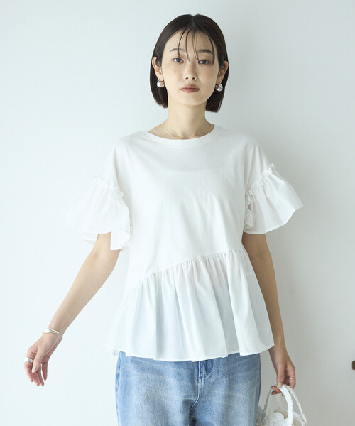 Firsthand(ファーストハンド)の「Firsthand/ファーストハンド オーガニックコットン フリルスリーブ Tシャツ(Tシャツ/カットソー・レディース・ブラック/ピンク/ホワイト・FREE)」の11枚目の写真