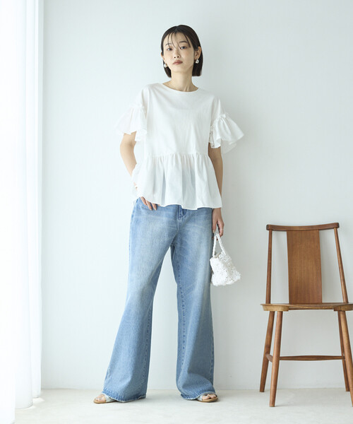 Firsthand(ファーストハンド)の「Firsthand/ファーストハンド オーガニックコットン フリルスリーブ Tシャツ(Tシャツ/カットソー・レディース・ブラック/ピンク/ホワイト・FREE)」の13枚目の写真