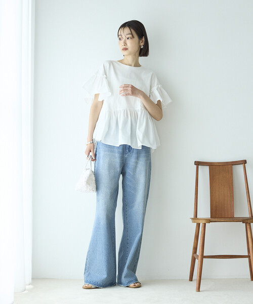 Firsthand(ファーストハンド)の「Firsthand/ファーストハンド オーガニックコットン フリルスリーブ Tシャツ(Tシャツ/カットソー・レディース・ブラック/ピンク/ホワイト・FREE)」の15枚目の写真