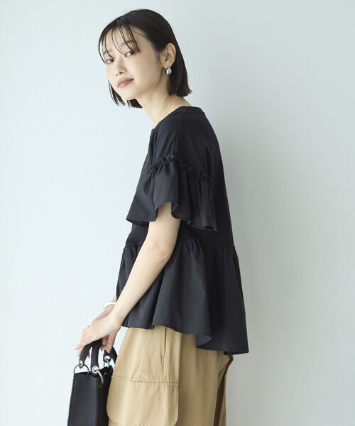 Firsthand(ファーストハンド)の「Firsthand/ファーストハンド オーガニックコットン フリルスリーブ Tシャツ(Tシャツ/カットソー・レディース・ブラック/ピンク/ホワイト・FREE)」の10枚目の写真
