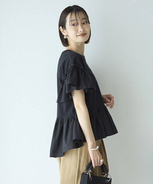 Firsthand(ファーストハンド)の「Firsthand/ファーストハンド オーガニックコットン フリルスリーブ Tシャツ(Tシャツ/カットソー・レディース・ブラック/ピンク/ホワイト・FREE)」の12枚目の写真