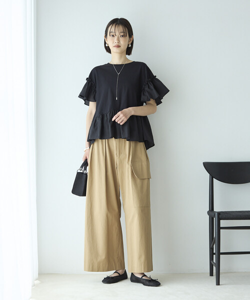 Firsthand(ファーストハンド)の「Firsthand/ファーストハンド オーガニックコットン フリルスリーブ Tシャツ(Tシャツ/カットソー・レディース・ブラック/ピンク/ホワイト・FREE)」の14枚目の写真