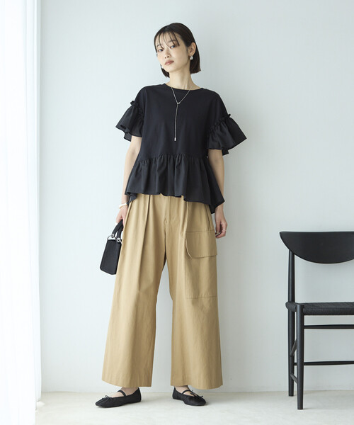 Firsthand(ファーストハンド)の「Firsthand/ファーストハンド オーガニックコットン フリルスリーブ Tシャツ(Tシャツ/カットソー・レディース・ブラック/ピンク/ホワイト・FREE)」の15枚目の写真