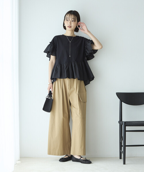 Firsthand(ファーストハンド)の「Firsthand/ファーストハンド オーガニックコットン フリルスリーブ Tシャツ(Tシャツ/カットソー・レディース・ブラック/ピンク/ホワイト・FREE)」の16枚目の写真