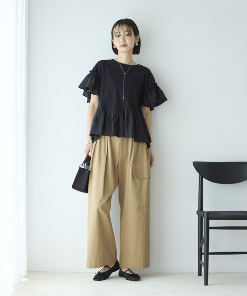 Firsthand(ファーストハンド)の「Firsthand/ファーストハンド オーガニックコットン フリルスリーブ Tシャツ(Tシャツ/カットソー・レディース・ブラック/ピンク/ホワイト・FREE)」の17枚目の写真