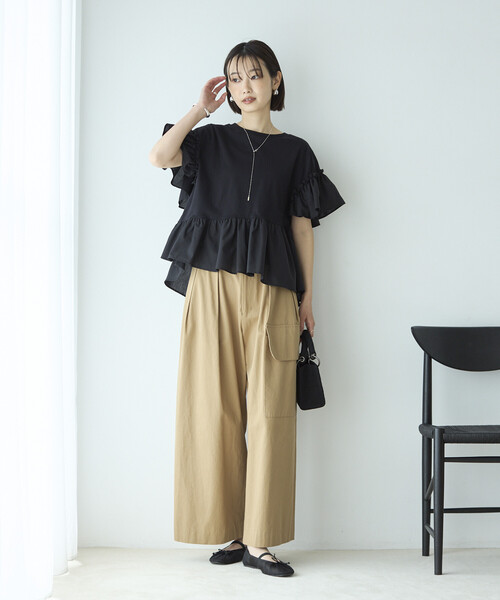 Firsthand(ファーストハンド)の「Firsthand/ファーストハンド オーガニックコットン フリルスリーブ Tシャツ(Tシャツ/カットソー・レディース・ブラック/ピンク/ホワイト・FREE)」の18枚目の写真