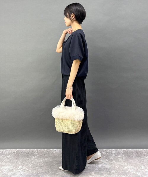 NICOLE white（ニコルホワイト）の「【WEB限定】フリルバッグ（かごバッグ・レディース・オフホワイト/ダークブラウン・FREE）」の12枚目の写真