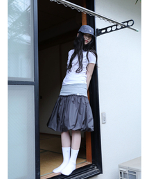 SHINING PUMPKIN MIDI SKIRT(BLACK)
