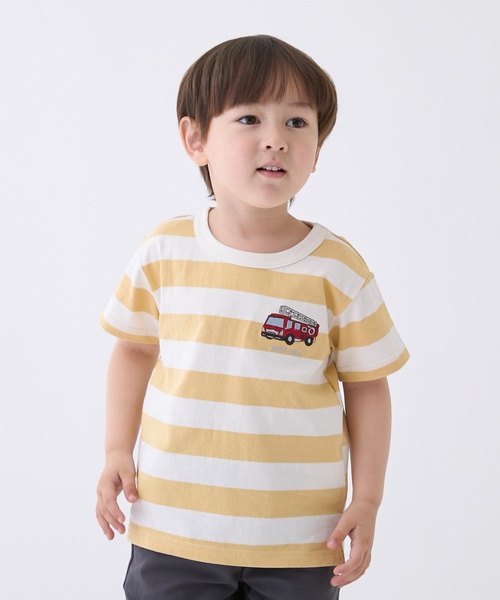 petit main（プティマイン）の「【プティプラ】BOYS半袖Tシャツ2（Tシャツ/カットソー・キッズ・ライトグリーン/アイボリー/キャメル/イエロー/ブルー/サックスブルー/レッド・80ｃｍ/100cm/130cm/120cm/90cm/110cm）」の5枚目の写真
