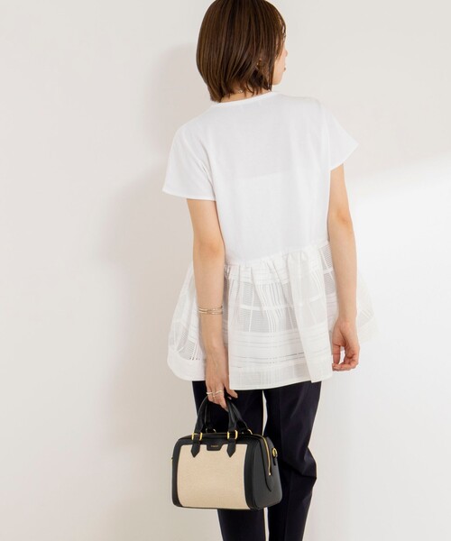 NOLLEY’S(ノーリーズ)の「ウォッシャブル布帛切り替えプルオーバー(Tシャツ/カットソー・レディース・オフホワイト/インディゴブルー/ブラック・FREE)」の11枚目の写真