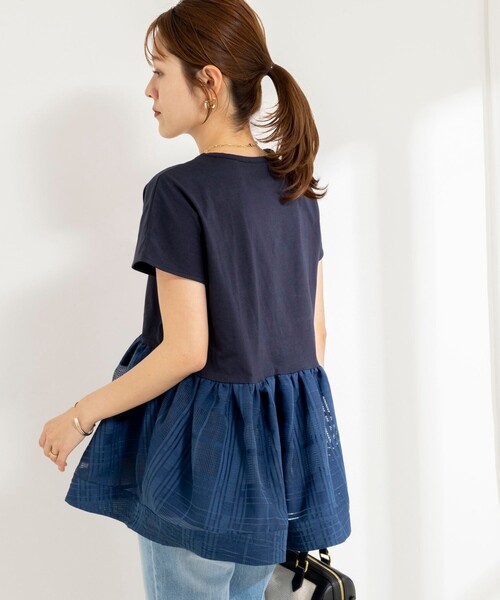 NOLLEY’S(ノーリーズ)の「ウォッシャブル布帛切り替えプルオーバー(Tシャツ/カットソー・レディース・オフホワイト/インディゴブルー/ブラック・FREE)」の20枚目の写真