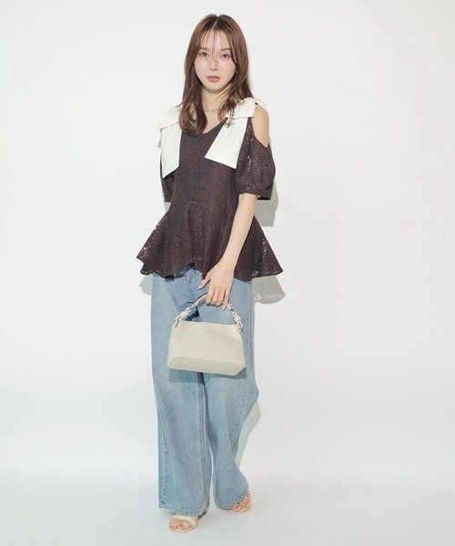 Mystrada(マイストラーダ)の「肩リボンペプラムブラウス(シャツ/ブラウス・レディース・ホワイト/ブラウン・38/36)」の13枚目の写真