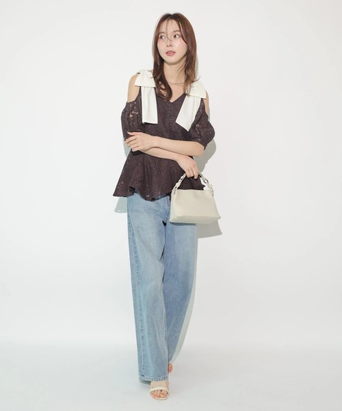 Mystrada(マイストラーダ)の「肩リボンペプラムブラウス(シャツ/ブラウス・レディース・ホワイト/ブラウン・38/36)」の14枚目の写真