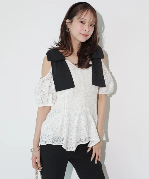 Mystrada(マイストラーダ)の「肩リボンペプラムブラウス(シャツ/ブラウス・レディース・ホワイト/ブラウン・38/36)」の15枚目の写真