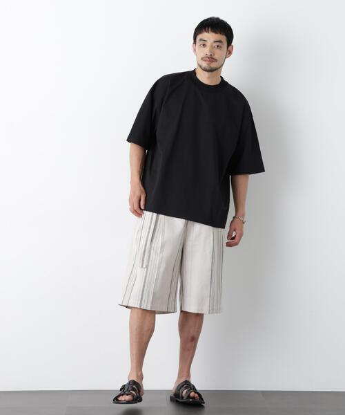 NANO universe(ナノユニバース)の「「モダンコンフォート」ハイゲージシルケットワイドモックネック(Tシャツ/カットソー・メンズ・ブラック/ブルーグレー/ホワイト/ダークブラウン・L/S/M)」の8枚目の写真