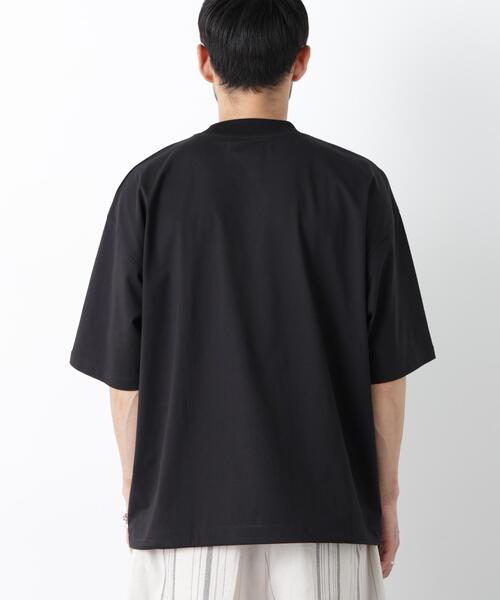 NANO universe(ナノユニバース)の「「モダンコンフォート」ハイゲージシルケットワイドモックネック(Tシャツ/カットソー・メンズ・ブラック/ブルーグレー/ホワイト/ダークブラウン・L/S/M)」の13枚目の写真