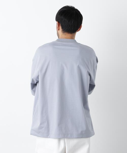NANO universe(ナノユニバース)の「「モダンコンフォート」ハイゲージシルケットワイドモックネック(Tシャツ/カットソー・メンズ・ブラック/ブルーグレー/ホワイト/ダークブラウン・L/S/M)」の20枚目の写真