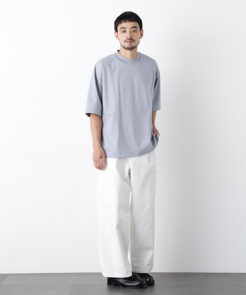 NANO universe(ナノユニバース)の「「モダンコンフォート」ハイゲージシルケットワイドモックネック(Tシャツ/カットソー・メンズ・ブラック/ブルーグレー/ホワイト/ダークブラウン・L/S/M)」の22枚目の写真