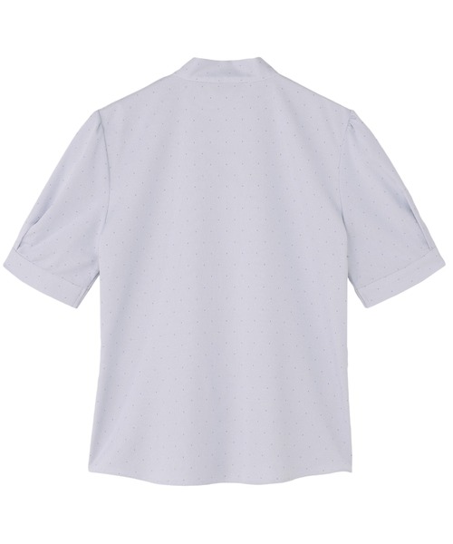 TOKYO SHIRTS（トウキョウシャツ）の「【吸水速乾】【COFREX】ループボウタイ ブラウス 五分袖 レディースデザインシャツ（シャツ/ブラウス・レディース・ブルー・S/M/L/LL）」の2枚目の写真