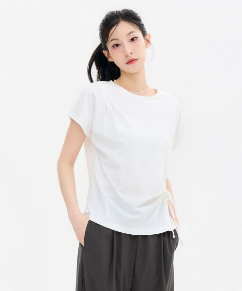 CHASECULT(チェイスカルト)の「レディース ネック変形ストリング 半袖Tシャツ-FBRG5866D0A(Tシャツ/カットソー・レディース・アイボリー・85/90)」の3枚目の写真