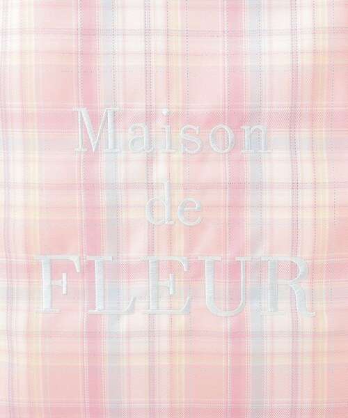 Maison de FLEUR(メゾンドフルール)の「ブランドロゴ刺繍チェックスクエアトート(トートバッグ・レディース・ピンク/ブルー・FREE)」の13枚目の写真