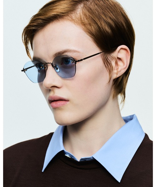SOPHNET.（ソフネット）の「TITANIUM RIMLESS SUNGLASSES HEXAGON（サングラス・メンズ・シルバー/ゴールド/ブラウン・FREE）」の8枚目の写真