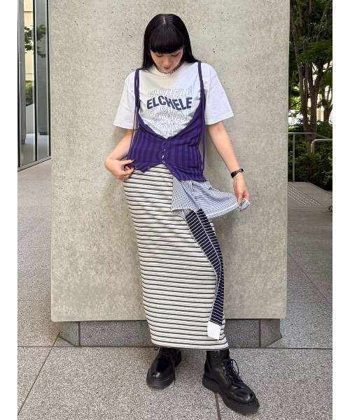 ELCHELE（エルチェレ）の「ELCHELE LOGO TEE（Tシャツ/カットソー・レディース・ブルー/ベビーピンク/スミクロ/ホワイト系その他・FREE）」の13枚目の写真