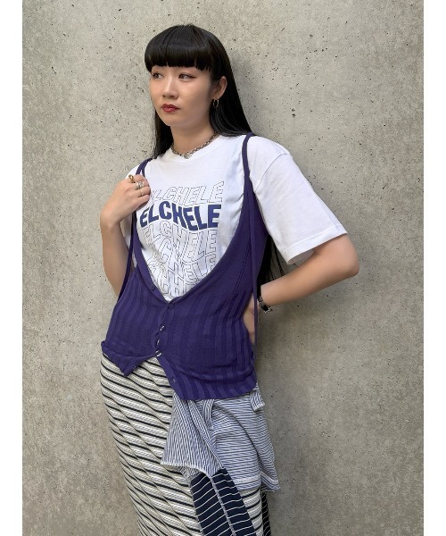 ELCHELE（エルチェレ）の「ELCHELE LOGO TEE（Tシャツ/カットソー・レディース・ブルー/ベビーピンク/スミクロ/ホワイト系その他・FREE）」の17枚目の写真